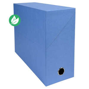 Exacompta Boîte de classement en toile cartonnée - Dos 12 cm - Bleu - Lot de 5