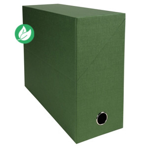 Exacompta Boîte de classement en toile cartonnée - Dos 12 cm - Vert - Lot de 5
