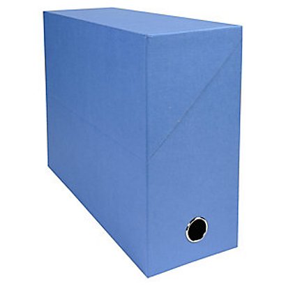 Exacompta Boîte de classement en toile cartonnée - Dos  120 mm, bleu clair - Lot de 5 boîtes