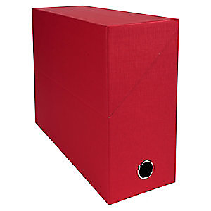 Exacompta Boîte de classement en toile cartonnée - Dos  120 mm, rouge - Lot de 5 boîtes