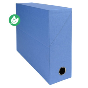 Exacompta Boîte de classement en toile cartonnée - Dos 9 cm - Bleu - Lot de 5