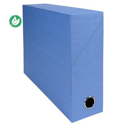 Exacompta Boîte de classement en toile cartonnée - Dos 9 cm - Bleu - Lot de 5 - 1