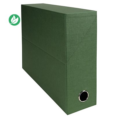 Exacompta Boîte de classement en toile cartonnée - Dos 9 cm - Vert - Lot de 5 - 1