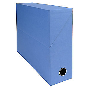 Exacompta Boîte de classement en toile cartonnée - Dos  90 mm, bleu clair - Lot de 5 boîtes