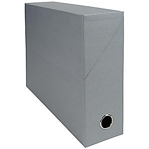 Exacompta Boîte de classement en toile cartonnée - Dos  90 mm, gris - Lot de 5 boîtes