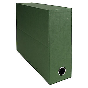 Exacompta Boîte de classement en toile cartonnée - Dos  90 mm, vert - Lot de 5 boîtes