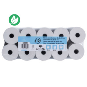 Exacompta Bobine balance 80 x 56 x 12 mm - Longueur 44M - 43804E - Rouleau Papier thermique 1 pli 48g sans Bisphénol A - Lot de 10 Exacompta Bobine balance 80 x 56 x 12 mm - Longueur 44M - 43804E - Rouleau Papier thermique 1 pli 48g sans Bisphénol A - Lot de 10