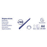 Exacompta Boite 100 reliures spirales plastique 16mm Exacompta Boite 100 reliures spirales plastique 16mm
