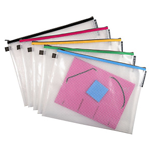 Exacompta Busta con chiusura a zip, Plastica EVA, A3, Colori assortiti Exacompta Busta con chiusura a zip, Plastica EVA, A3, Colori assortiti