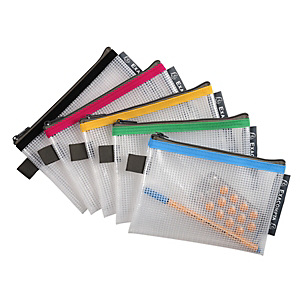 Exacompta Busta con chiusura a zip, Plastica EVA, A6, Colori assortiti Exacompta Busta con chiusura a zip, Plastica EVA, A6, Colori assortiti