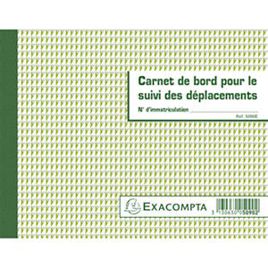 Exacompta Carnet de bord pour le suivi des déplacements - Format 14,8x19 cm - 64 pages