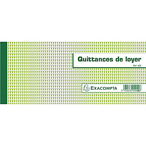EXACOMPTA Carnet à souche Quittances de loyer 50 feuillets - Format horizontal de la quittance : 10,1x16,5 cm EXACOMPTA Carnet à souche Quittances de loyer 50 feuillets - Format horizontal de la quittance : 10,1x16,5 cm