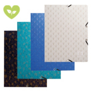 EXACOMPTA Cartellina a 3 lembi con elastici NeoDeco, Cartoncino lustré 400 g/m², Colori assortiti (confezione 4 pezzi) EXACOMPTA Cartellina a 3 lembi con elastici NeoDeco, Cartoncino lustré 400 g/m², Colori assortiti (confezione 4 pezzi)