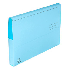 EXACOMPTA Cartellina a busta con soffietto Super, 24 x 32 cm, Cartoncino riciclato, Azzurro (confezione 10 pezzi)