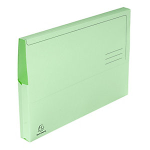 EXACOMPTA Cartellina a busta con soffietto Super, 24 x 32 cm, Cartoncino riciclato, Verde Chiaro (confezione 10 pezzi)