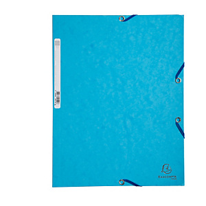 EXACOMPTA Cartellina con elastico - cartoncino lustrè - 3 lembi - 400 gr - 24x32 cm - turchese EXACOMPTA Cartellina con elastico - cartoncino lustrè - 3 lembi - 400 gr - 24x32 cm - turchese