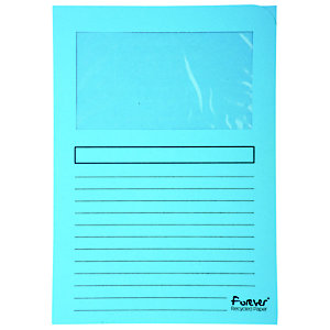 EXACOMPTA Cartellina a L con finestra Forever®, 22 x 31 cm, Cartoncino riciclato 130 g/m², Azzurro (confezione 100 pezzi)