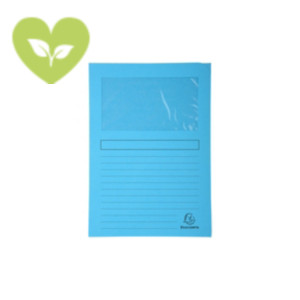 EXACOMPTA Cartellina a L con finestra Forever®, 22 x 31 cm, Cartoncino riciclato 130 g/m², Azzurro (confezione 25 pezzi)