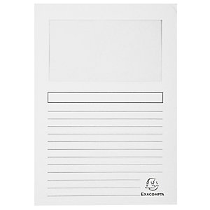 EXACOMPTA Cartellina a L con finestra Forever®, 22 x 31 cm, Cartoncino riciclato 130 g/m², Bianco (confezione 25 pezzi)