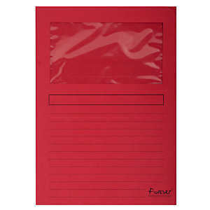 EXACOMPTA Cartellina a L con finestra Forever®, 22 x 31 cm, Cartoncino riciclato 130 g/m², Rosso (confezione 100 pezzi)