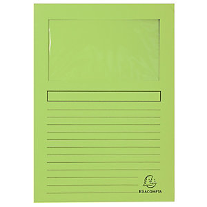 EXACOMPTA Cartellina a L con finestra Forever®, 22 x 31 cm, Cartoncino riciclato 130 g/m², Verde (confezione 25 pezzi)