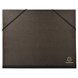 EXACOMPTA Carton à dessin kraft noir vernis avec élastiques 26x33 cm - Pour formats A4 et 24x32 cm - Noir EXACOMPTA Carton à dessin kraft noir vernis avec élastiques 26x33 cm - Pour formats A4 et 24x32 cm - Noir