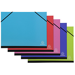 EXACOMPTA Carton à dessin à élastiques Iderama 28x38 cm pour format B4 - Couleurs assorties EXACOMPTA Carton à dessin à élastiques Iderama 28x38 cm pour format B4 - Couleurs assorties