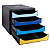 EXACOMPTA Cassettiera a 4 cassetti aperti Big-Box, Linea Bee Blue, Struttura Nera, Cassetti Colori Assortiti - 2