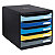 EXACOMPTA Cassettiera a 5 cassetti aperti Big-Box, Linea Bee Blue, Struttura Nera, Cassetti Colori Assortiti - 1