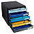 EXACOMPTA Cassettiera a 5 cassetti aperti Big-Box, Linea Bee Blue, Struttura Nera, Cassetti Colori Assortiti - 3