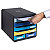 EXACOMPTA Cassettiera a 6 cassetti aperti Big-Box Maxi, Linea Bee Blue, Struttura Nera, Cassetti Colori Assortiti - 3
