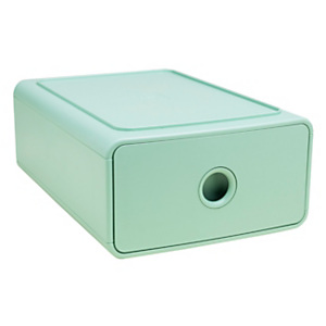 EXACOMPTA Cassettiera da scrivania a 1 cassetto Tiny-Box Autentik, 26,5 x 19 x 10,7 cm, Polistirene riciclato, Verde Salvia EXACOMPTA Cassettiera da scrivania a 1 cassetto Tiny-Box Autentik, 26,5 x 19 x 10,7 cm, Polistirene riciclato, Verde Salvia