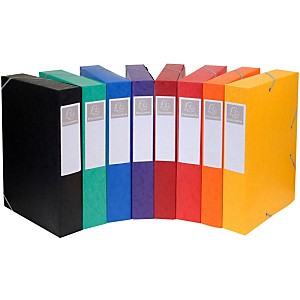 Exacompta Chemise 3 rabats format A4 Cartobox en carte lustrée montage rapide - Dos 5 cm - Coloris assortis - Lot de 10 Exacompta Chemise 3 rabats format A4 Cartobox en carte lustrée montage rapide - Dos 5 cm - Coloris assortis - Lot de 10