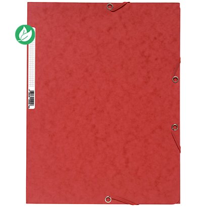 Exacompta Chemise 3 rabats à élastique Nature Future® 250 feuilles A4 24 x 32 cm en carte Rouge - 1