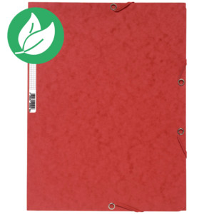 Exacompta Chemise 3 rabats à élastique Nature Future® 250 feuilles A4 24 x 32 cm Carton Rouge