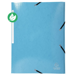 Exacompta Chemise à 3 rabats et à élastiques A4 Iderama, 300 feuilles, 240 x 320 mm, carte avec polypropylène, Bleu clair Exacompta Chemise à 3 rabats et à élastiques A4 Iderama, 300 feuilles, 240 x 320 mm, carte avec polypropylène, Bleu clair