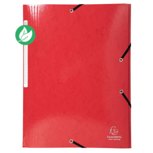 Exacompta Chemise à 3 rabats et à élastiques A4 Iderama, 300 feuilles, 240 x 320 mm, carte polypropylène, Rouge Exacompta Chemise à 3 rabats et à élastiques A4 Iderama, 300 feuilles, 240 x 320 mm, carte polypropylène, Rouge