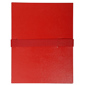 EXACOMPTA Chemise extensible à rabat jusque 13 cm, fermeture à sangle Velcro, capacité 1000 feuilles A4 - Rouge (lot de 10)