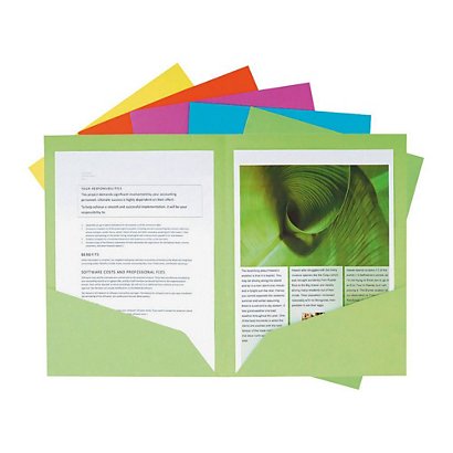 Exacompta Chemise fine Nature Future® 80 feuilles A4 24 x 32 cm Carton Couleurs assorties Lot de 25 - 1