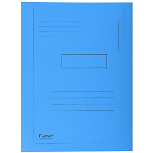 Exacompta Chemise Forever® A4 à 2 rabats avec lignes imprimées, 200 feuilles 240 x 320 mm, en carte  recyclé, bleu - Lot de 50