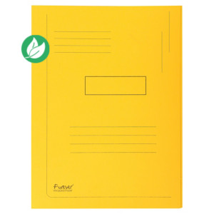 Exacompta Chemise Forever® A4 à 2 rabats avec lignes imprimées, 200 feuilles, 240 x 320 mm, en carte  recyclé, jaune - Lot de 50