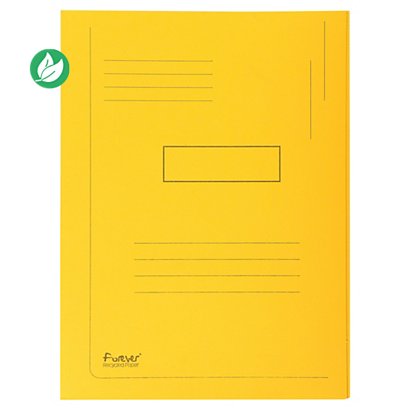 Exacompta Chemise Forever® A4 à 2 rabats avec lignes imprimées, 200 feuilles, 240 x 320 mm, en carte  recyclé, jaune - Lot de 50 - 1