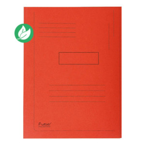 Exacompta Chemise Forever® A4 à 2 rabats avec lignes imprimées, 200 feuilles, 240 x 320 mm, en carte  recyclé, rouge - Lot de 50
