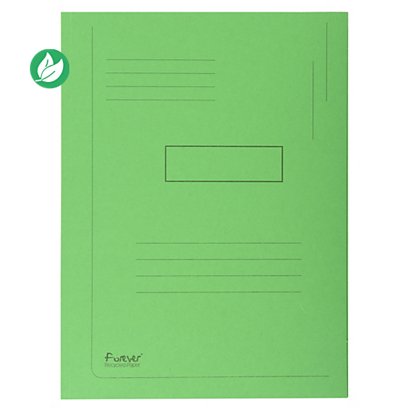 Exacompta Chemise Forever® A4 à 2 rabats avec lignes imprimées, 200 feuilles, 240 x 320 mm, en carte  recyclé, vert - Lot de 50 - 1