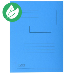 Exacompta Chemise Forever® A4 à 2 rabats avec lignes imprimées, 200 feuilles 240 x 320 mm, carton comprimé recyclé, bleu - Lot de 50
