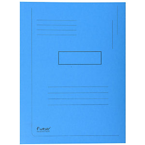 Exacompta Chemise Forever® A4 à 2 rabats avec lignes imprimées, 200 feuilles 240 x 320 mm, carton comprimé recyclé, bleu