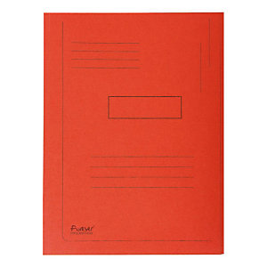 Exacompta Chemise Forever® A4 à 2 rabats avec lignes imprimées, 200 feuilles, 240 x 320 mm, carton comprimé recyclé, rouge - Lot de 50