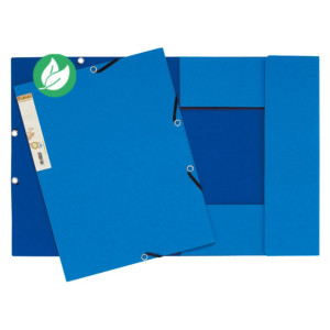 Exacompta Chemise Forever® A4 à 3 rabats et à élastiques, 225 feuilles, 240 x 320 mm,  carte recyclée Bleu clair