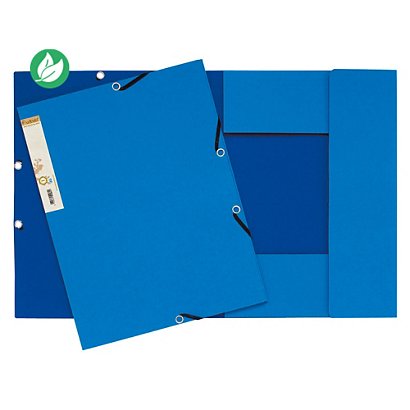 Exacompta Chemise Forever® A4 à 3 rabats et à élastiques, 225 feuilles, 240 x 320 mm,  carte recyclée Bleu clair - 1