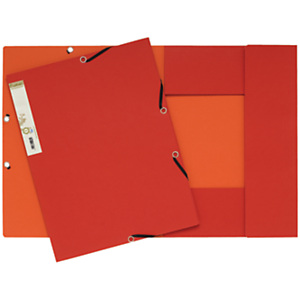 Lot de 25 - Exacompta Chemise Forever® A4 à 3 rabats et à élastiques, 225 feuilles, 240 x 320 mm, carte recyclée , rouge